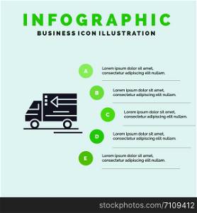 Truck, Delivery, Goods, Vehicle Infographics Presentation Template. 5 Steps Presentation