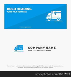 Truck, Delivery, Goods, Vehicle SOlid Icon Website Banner and Business Logo Template