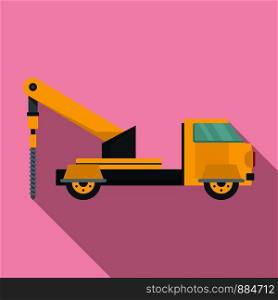 Truck drill icon. Flat illustration of truck drill vector icon for web design. Truck drill icon, flat style