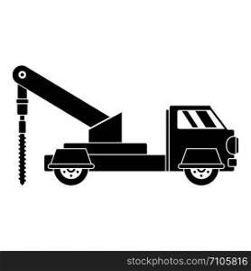 Truck drill icon. Simple illustration of truck drill vector icon for web design isolated on white background. Truck drill icon, simple style