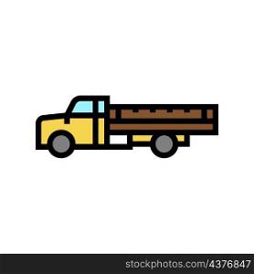 truck farm transport color icon vector. truck farm transport sign. isolated symbol illustration. truck farm transport color icon vector illustration