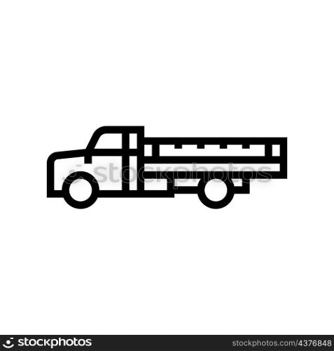 truck farm transport line icon vector. truck farm transport sign. isolated contour symbol black illustration. truck farm transport line icon vector illustration