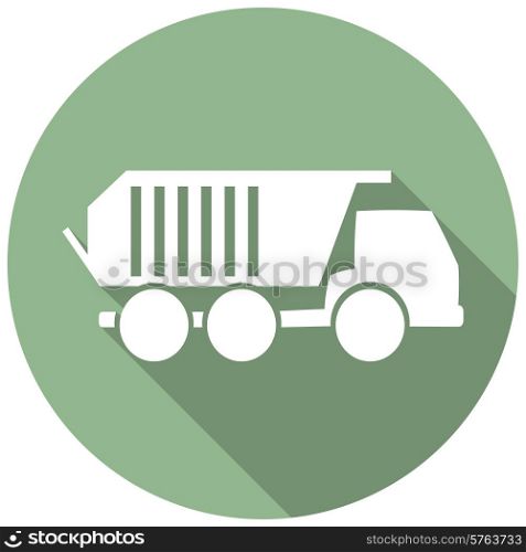 Truck flat icon with long shadow