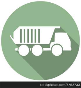 Truck flat icon with long shadow