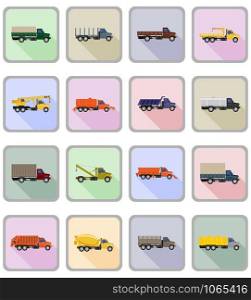 truck flat icons vector illustration isolated on background