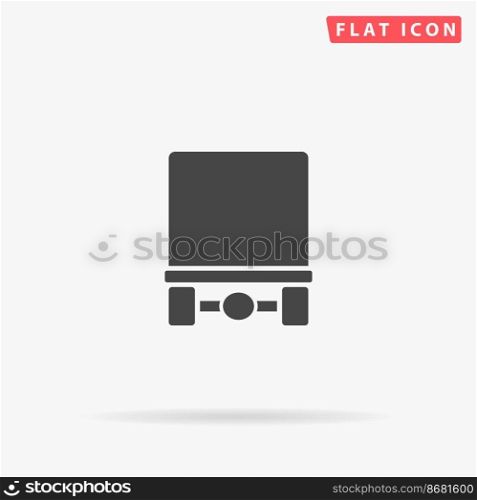 Truck flat vector icon. Hand drawn style design illustrations.. Truck flat vector icon