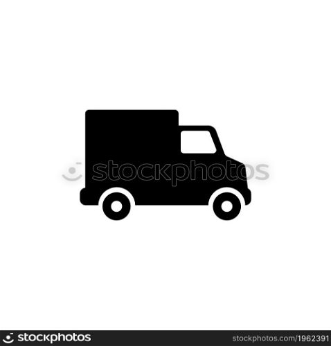 Truck. Flat Vector Icon. Simple black symbol on white background. Truck Flat Vector Icon