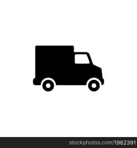 Truck. Flat Vector Icon. Simple black symbol on white background. Truck Flat Vector Icon