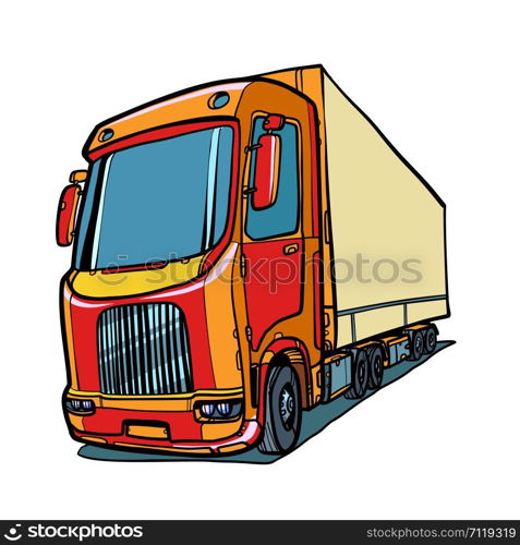 truck. freight traffic. Comic cartoon pop art retro vector illustration drawing. truck. freight traffic