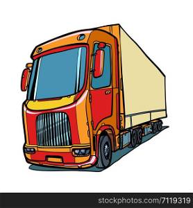 truck. freight traffic. Comic cartoon pop art retro vector illustration drawing. truck. freight traffic