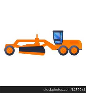 Truck grader machine icon. Cartoon of truck grader machine vector icon for web design isolated on white background. Truck grader machine icon, cartoon style