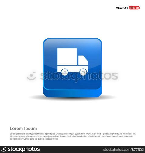Truck icon - 3d Blue Button.
