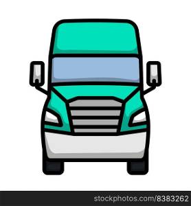 Truck Icon. Editable Bold Outline With Color Fill Design. Vector Illustration.