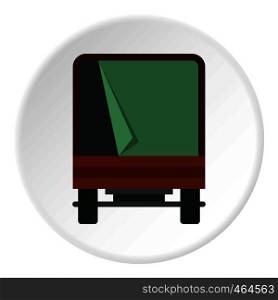 Truck icon in flat circle isolated vector illustration for web. Truck icon circle