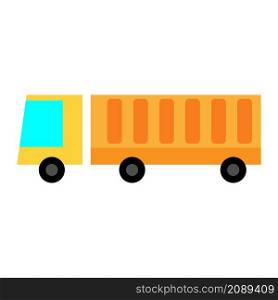 Truck icon. Orange lorry. Cartoon kid style. Flat art design. Automobile logotype. Vector illustration. Stock image. EPS 10.. Truck icon. Orange lorry. Cartoon kid style. Flat art design. Automobile logotype. Vector illustration. Stock image.