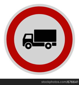 Truck is prohibited icon. Flat illustration of truck is prohibited vector icon for web.. Truck is prohibited icon, flat style.