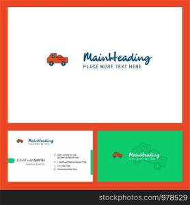 Truck Logo design with Tagline & Front and Back Busienss Card Template. Vector Creative Design