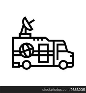 truck news line icon vector. truck news sign. isolated contour symbol black illustration. truck news line icon vector illustration