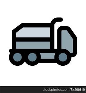 Truck or dumper used for transporting supplies.