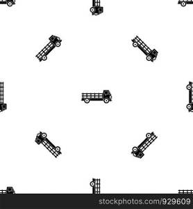 Truck pattern repeat seamless in black color for any design. Vector geometric illustration. Truck pattern seamless black
