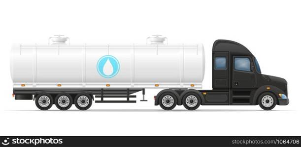 truck semi trailer delivery and transportation of tank for liquid vector illustration isolated on white background