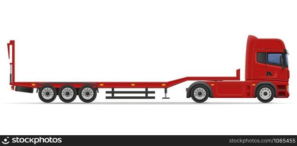 truck semi trailer for transportation of car vector illustration isolated on white background