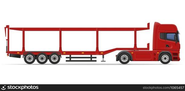 truck semi trailer for transportation of car vector illustration isolated on white background