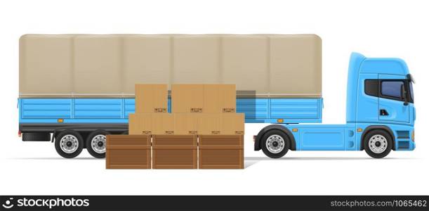 truck semi trailer for transportation of goods concept vector illustration isolated on white background