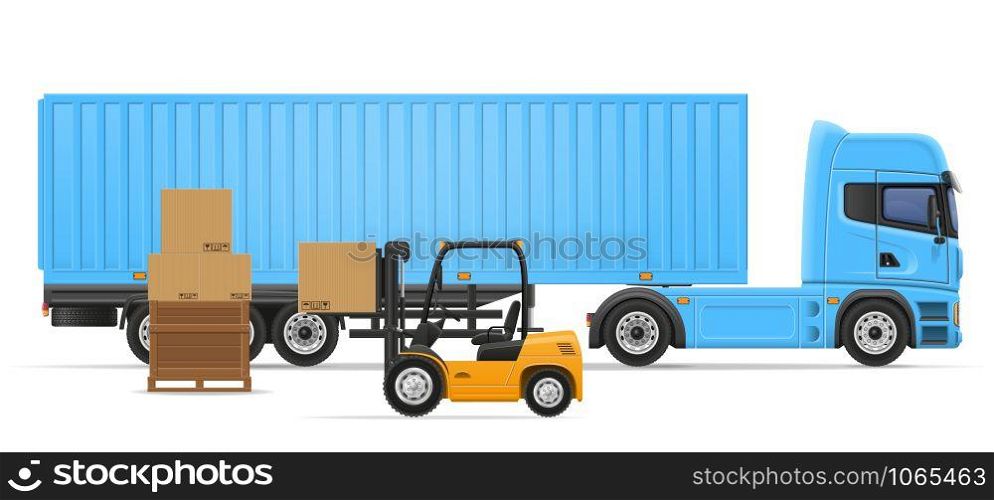 truck semi trailer for transportation of goods concept vector illustration isolated on white background