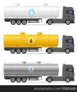truck semi trailer with tank for transporting liquids vector illustration isolated on white background