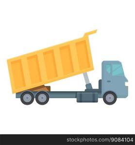 Truck tipper icon cartoon vector. Dump construction. Dumper car. Truck tipper icon cartoon vector. Dump construction
