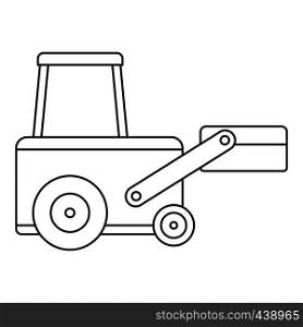 Truck to lift cargo icon in outline style isolated vector illustration. Truck to lift cargo icon outline