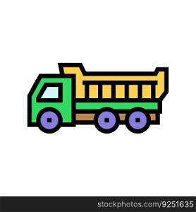 truck toy child baby kid color icon vector. truck toy child baby kid sign. isolated symbol illustration. truck toy child baby kid color icon vector illustration