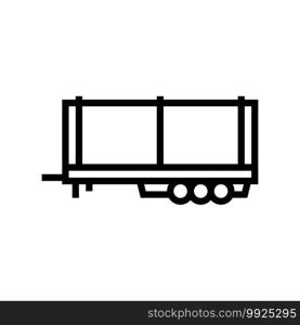 truck trailer line icon vector. truck trailer sign. isolated contour symbol black illustration. truck trailer line icon vector illustration