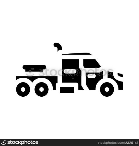 truck transport glyph icon vector. truck transport sign. isolated contour symbol black illustration. truck transport glyph icon vector illustration