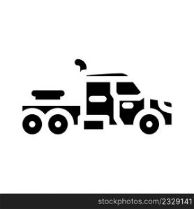 truck transport glyph icon vector. truck transport sign. isolated contour symbol black illustration. truck transport glyph icon vector illustration