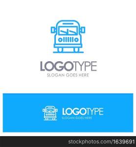 Truck, Van, Vehicle, Education Blue Logo Line Style