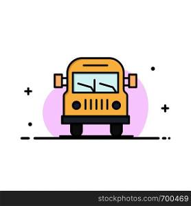 Truck, Van, Vehicle, Education Business Logo Template. Flat Color