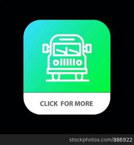 Truck, Van, Vehicle, Education Mobile App Button. Android and IOS Line Version