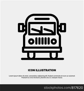 Truck, Van, Vehicle, Education Vector Line Icon