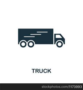Truck vector icon illustration. Creative sign from farm icons collection. Filled flat Truck icon for computer and mobile. Symbol, logo vector graphics.. Truck vector icon symbol. Creative sign from farm icons collection. Filled flat Truck icon for computer and mobile