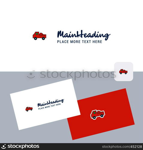 Truck vector logotype with business card template. Elegant corporate identity. - Vector