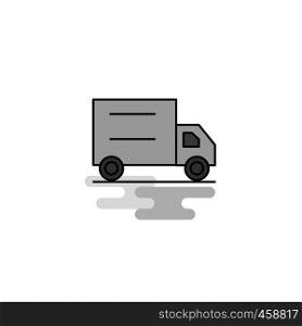 Truck Web Icon. Flat Line Filled Gray Icon Vector