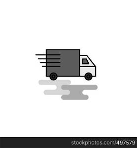 Truck Web Icon. Flat Line Filled Gray Icon Vector