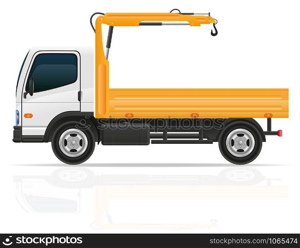 truck with a small crane for construction vector illustration isolated on white background
