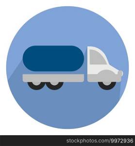 Truck with a tank, illustration, vector on white background.