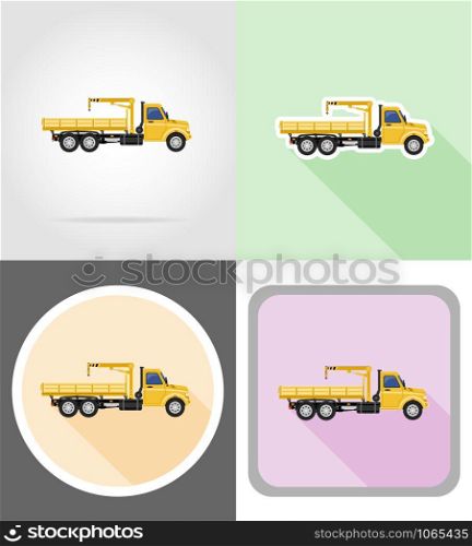 truck with crane for lifting goods vector illustration isolated on background
