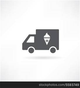 Truck with ice cream icon