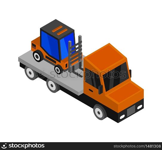 truck with isometric forklift
