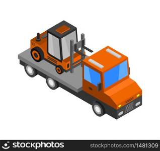 truck with isometric forklift